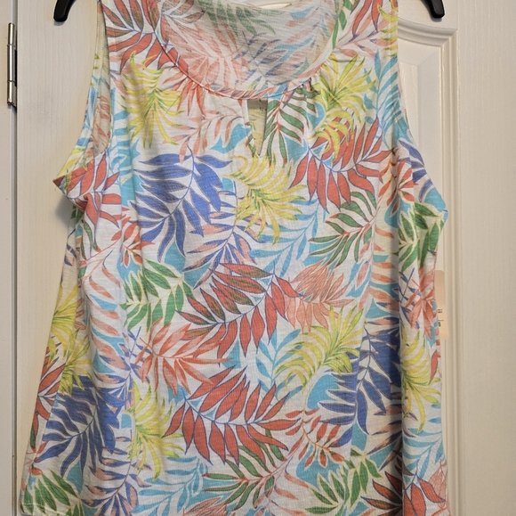 NWT Ladies LG St Johns Bay Tank Top Tropical Print - Picture 2 of 6